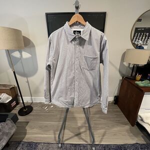 Stussy - Thermolite Stripe Overshirt - White, Grey